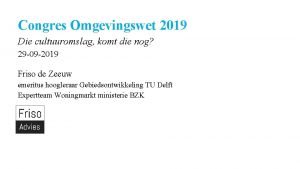 Congres omgevingswet