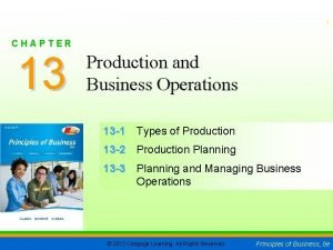 Chapter 13 study guide production and business operations