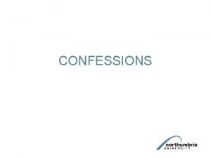 CONFESSIONS WHAT IS A CONFESSION PACE s 821