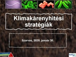 Klmakrenyhtsi stratgik Szarvas 2020 janur 30 g Gazdasg