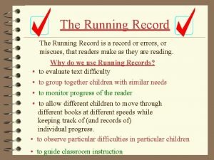 Error ratio running record Error ratio running record