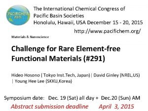 International chemical congress of pacific basin societies