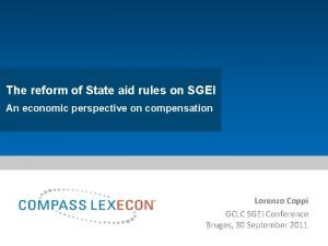 The reform of State aid rules on SGEI