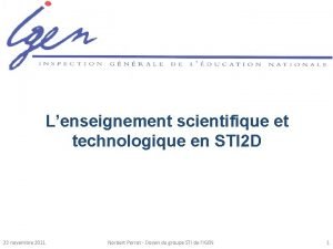 Lenseignement scientifique et technologique en STI 2 D