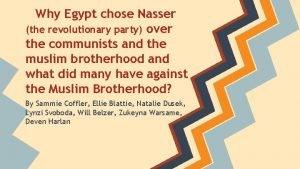 Why Egypt chose Nasser the revolutionary party over