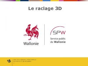 Le raclage 3 D 1 Diffrentes approches pour