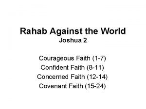Rahab Against the World Joshua 2 Courageous Faith