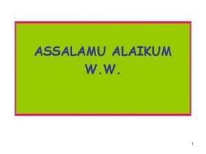 ASSALAMU ALAIKUM W W 1 3 PROGESTIN 3