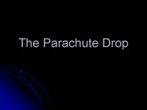 The Parachute Drop What is Air Resistance l