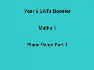 Sats booster maths