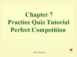 Perfect competition quiz