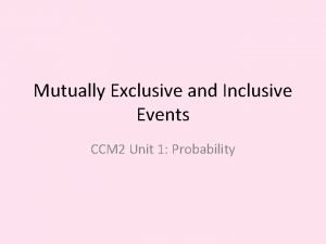 Example of mutually inclusive events