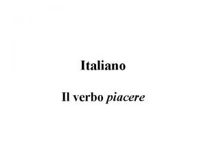 Verbo piacere italiano