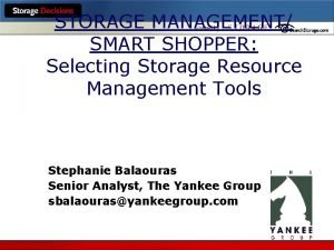 Storage resource management