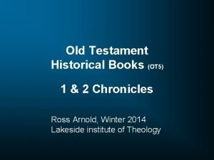 Old Testament Historical Books OT 5 1 2