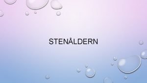 STENLDERN STENLDER STENLDER R DEN PERION I MNNISKANS