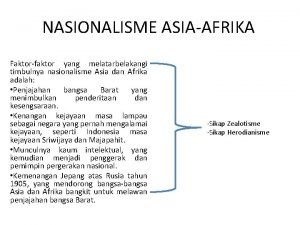 Latar belakang nasionalisme asia afrika