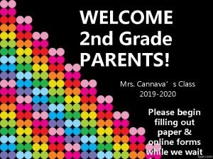 WELCOME 2 nd Grade PARENTS Mrs Cannavas Class