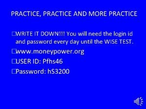 Moneypower.org practice test