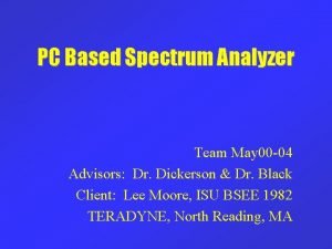 Computer based spectrum analyzer