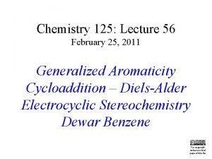 Chemistry 125 Lecture 56 February 25 2011 Generalized