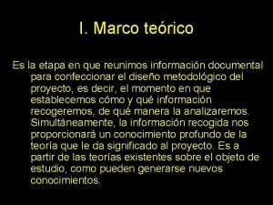 Marco terico Marco terico