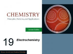 19 Electrochemistry CHAPTER OBJECTIVES To distinguish between galvanic