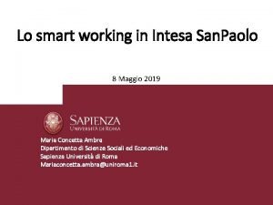 Intesa sanpaolo smart working