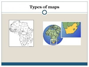 Types of maps in tourism
