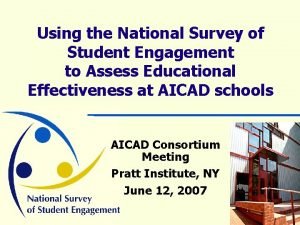 Using the National Survey of Student Engagement to