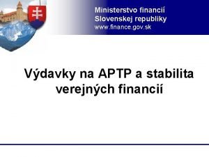 Ministerstvo financi Slovenskej republiky www finance gov sk