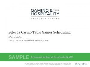 Casino staff scheduling