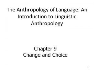 The anthropology of language