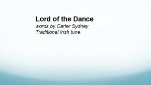 Lord of the dance words