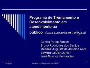 Programa de Treinamento e Desenvolvimento em atendimento ao