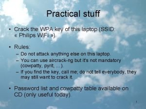 Practical stuff Crack the WPA key of this