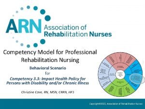 Competency Model for Professional Rehabilitation Nursing Behavioral Scenario