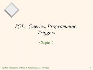 SQL Queries Programming Triggers Chapter 5 Database Management