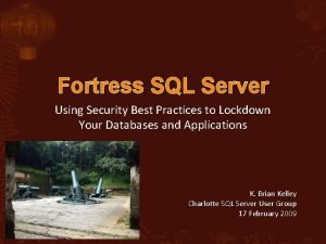 Sql server security best practice