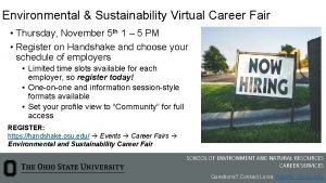 Sustainability virtual career fair