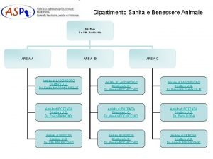 Dipartimento Sanit e Benessere Animale Direttore Dr Vito