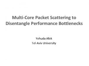 MultiCore Packet Scattering to Disentangle Performance Bottlenecks Yehuda