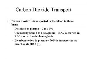 Carbon dioxide in blood