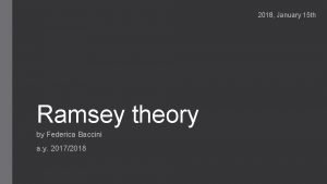 Ramsey theory