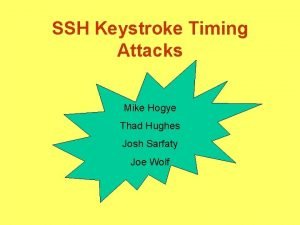 Keystroke timing