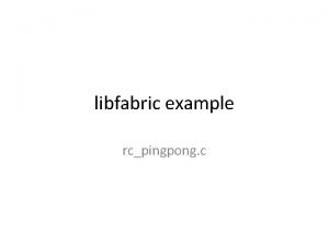 Libfabric example