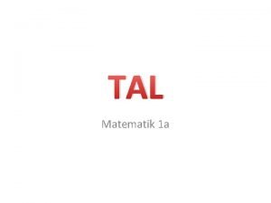 Tal matematik