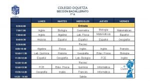 COLEGIO OQUETZA SECCIN BACHILLERATO 1 A LUNES MARTES