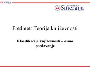 Knjizevna vrsta Knjizevna vrsta