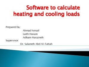 Cooling load software